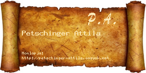 Petschinger Attila névjegykártya